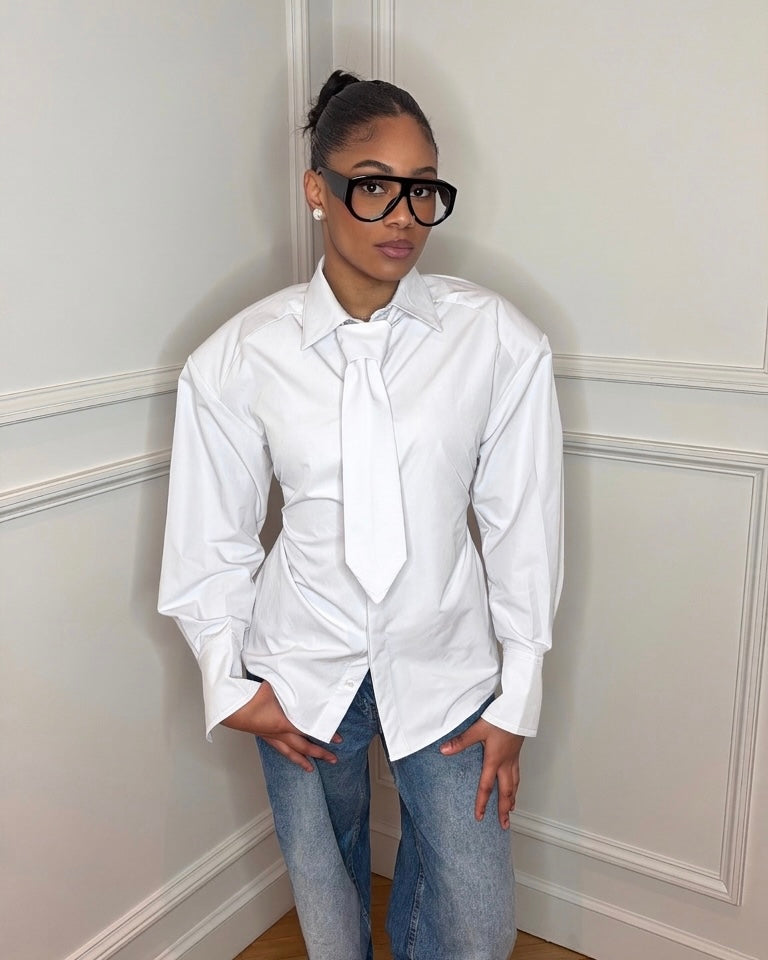 Chemise cravate Alix blanc