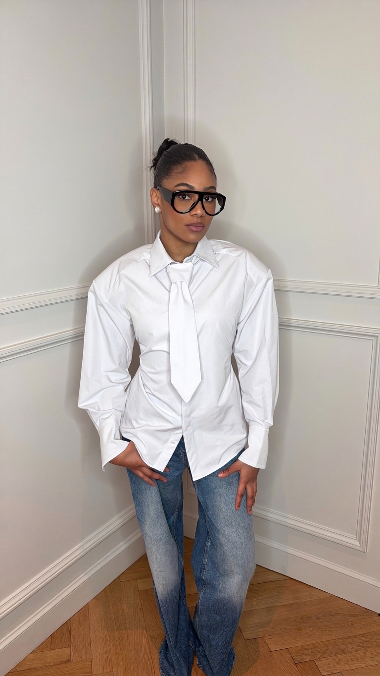 Chemise cravate Alix blanc